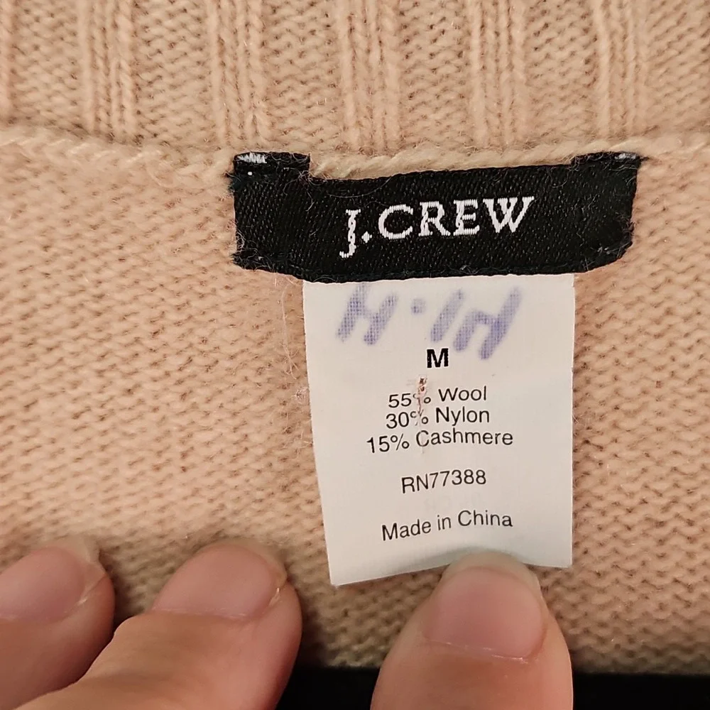 J Crew Sweater Womens M Pink Dream Asymmetrical Ruffle Zip Cashmere Wool Blend